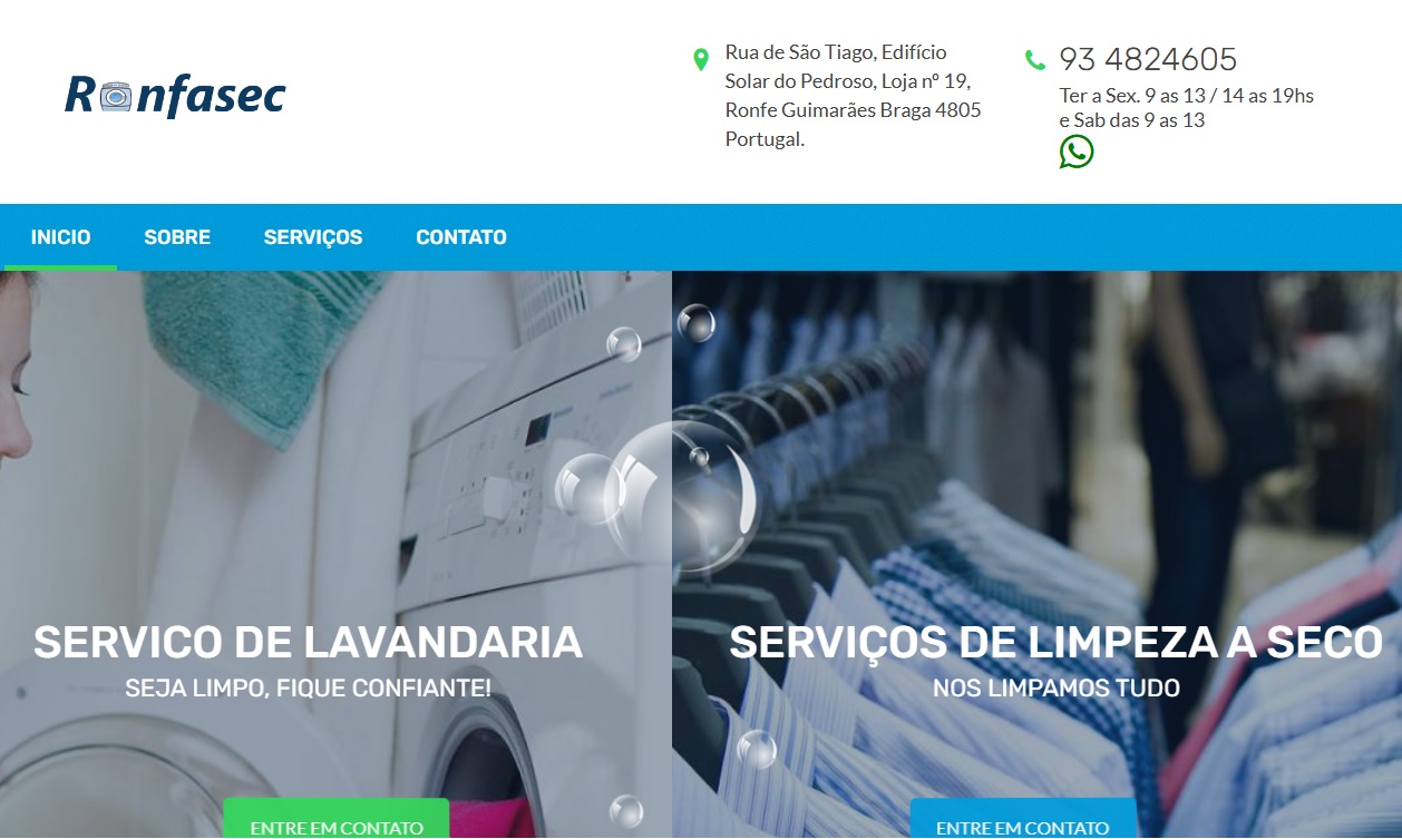 Site para Lavandaria Ronfasec - Comércio Local por Miguel Dias